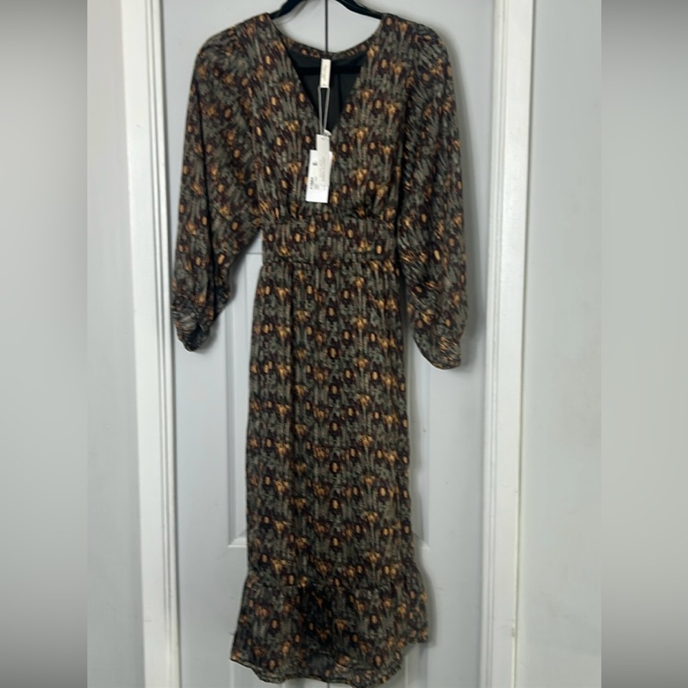 GENTLE FAWN VANCOUVER Elegant Beatrice olive glimmer maxi dress. Stunning!! NWT
